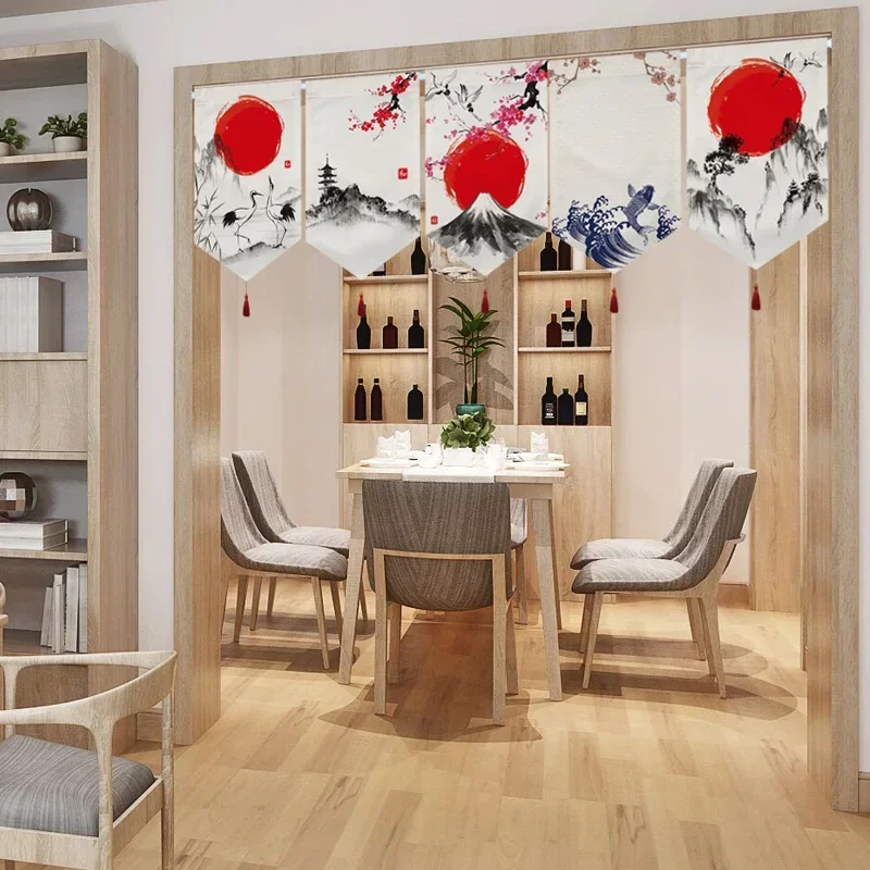 Japan Ukiyo-e Short Door Noren Curtain Ramen Pennant Kitchen Partition Half-Curtain Resturant Entrance Hanging Flag Banner Decor 3