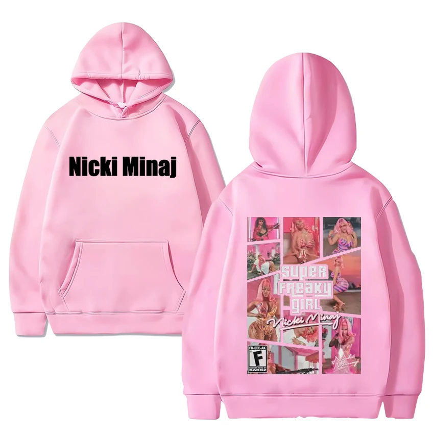 Rapper Nicki Minaj Ästhetik Grafiken Hoodie Männer Frauen lässig Mode Fleece Langarm Sweatshirts Unisex Vintage Pullover