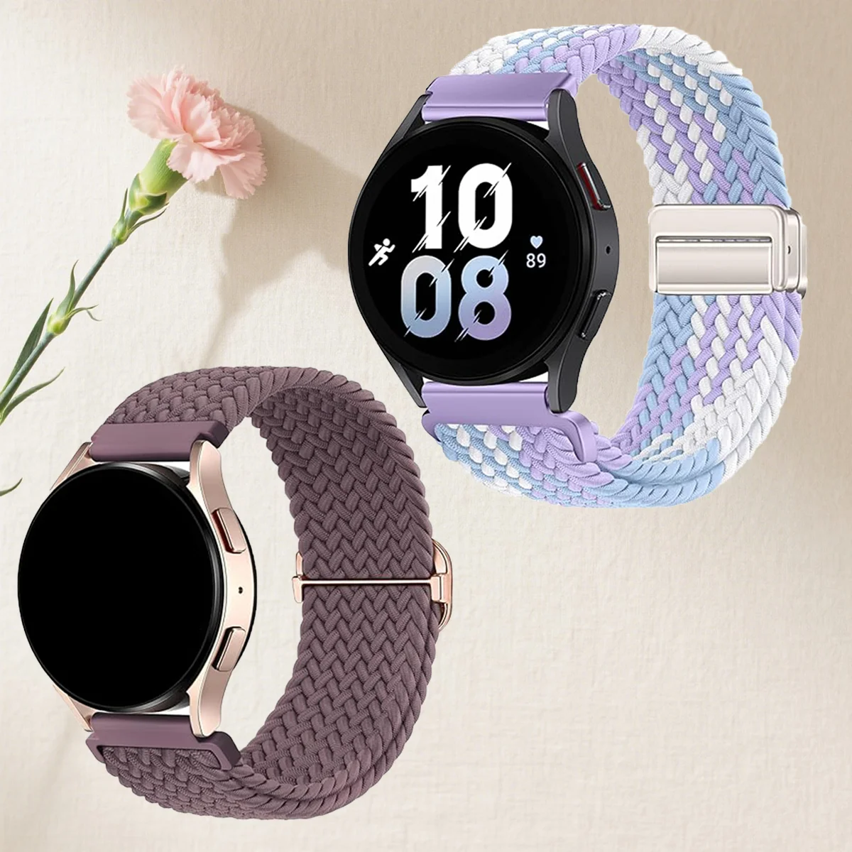 Dual Pack Braided Loop Magnetic Strap with Elastic Nylon Band