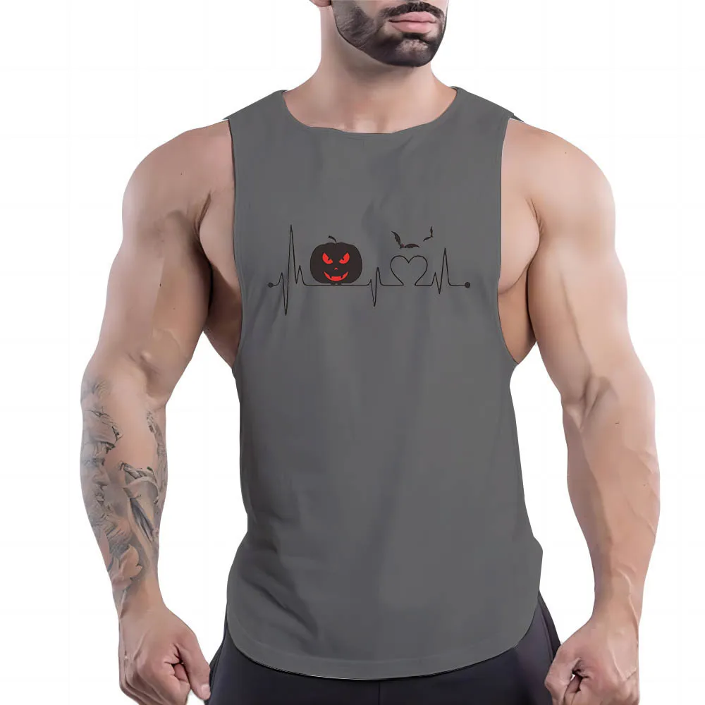 

Four Seasons Fashion Outdoor Leisure Street Adult Men'S New Sportswear Gym Tops Sleeveless Vest 2d Halloween Print
