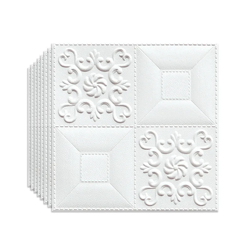 10 Stück 5MM Selbstklebende 3D-Wandaufkleber Schaumstoff-Ziegelmuster Dekor Retro-Trend Hintergrund-Wandsticker Heimdekoration – Detail 2