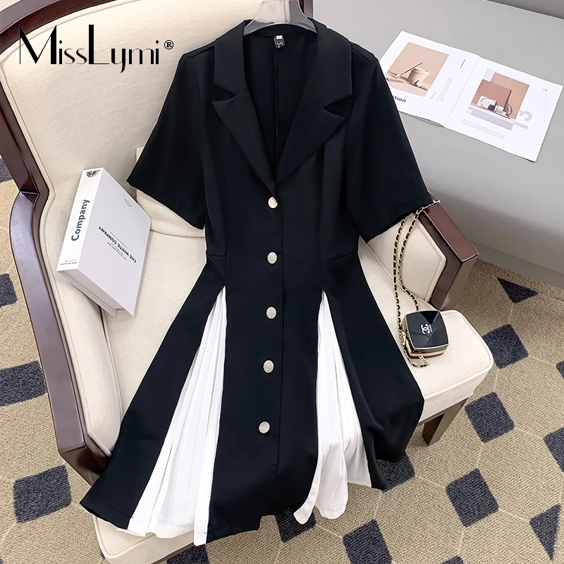 

Женское платье-блейзер с коротким рукавом, большого размера