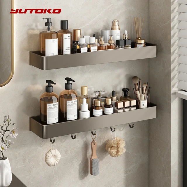 ชั้นวางของในห้องน้ำ ชั้นวางของในห้องอาบน้ำ ชั้นวางของติดผนัง ชั้นวางของในห้องน้ำ ชั้นวางของในห้องครัว ชั้นวางของในตู้เก็บของ ชั้นวางของสำหรับจัดระเบียบ 1