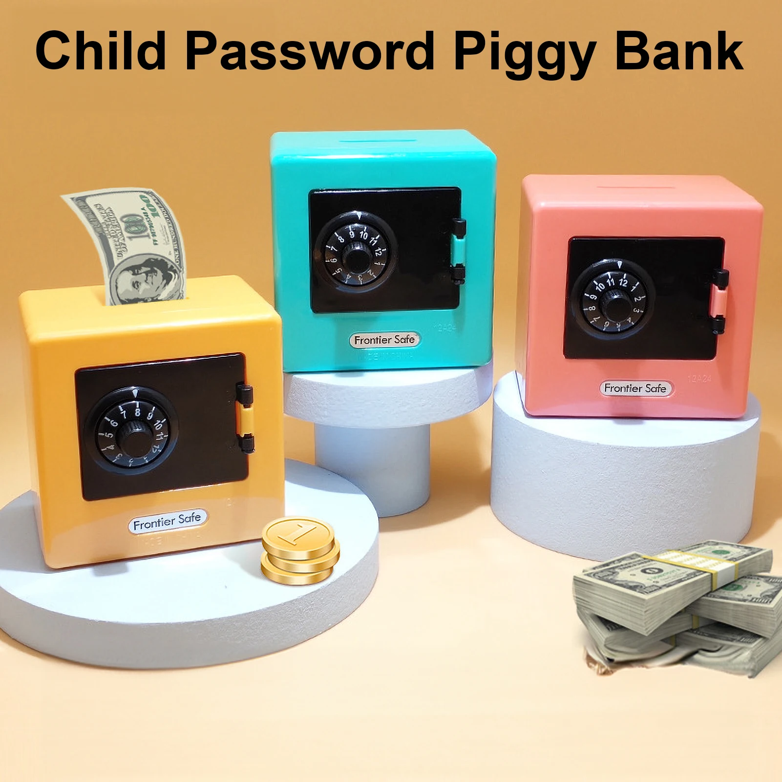 Mini Bank Money Box Retro Atm Rotating Password Cash Coins