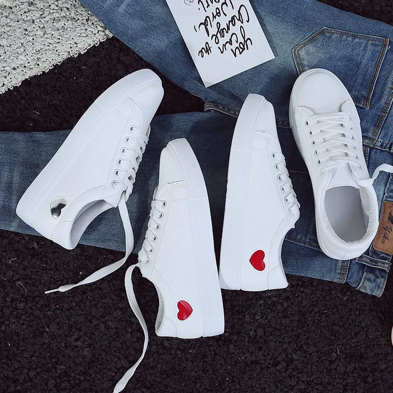 Shoes 2024 Women Running Spring Autumn Fashion White Breathable Embroidered Flower Lace-Up Casual Sneakers Zapatos De Mujer 5