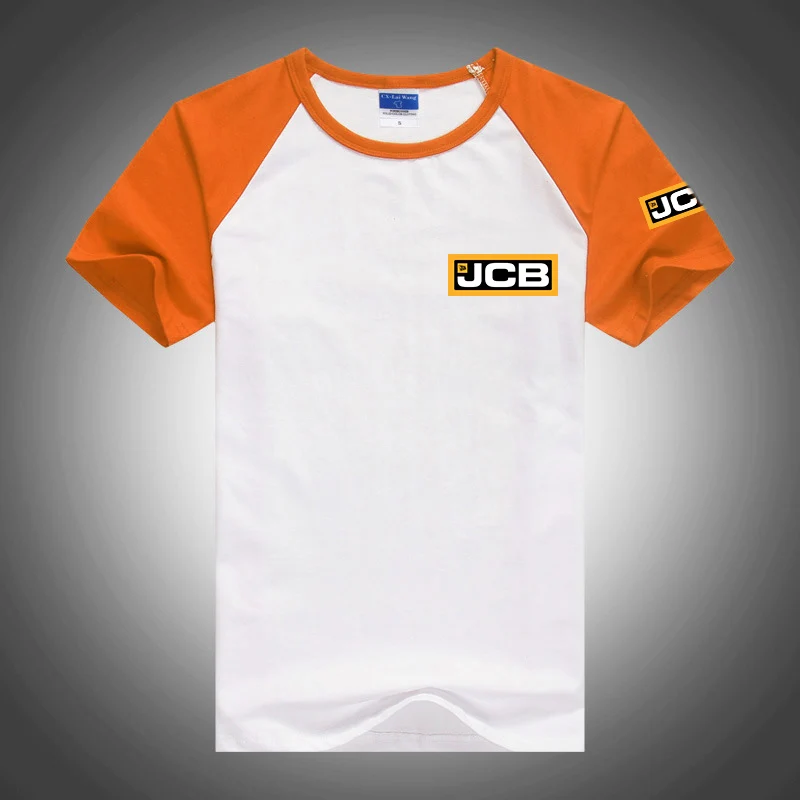 

Excavator Jcb 2023 Men's New Summer Splicing Printed Cotton T-Shirts Short Sleeve Casual Raglan Sleeves O-Neck Tees Tops