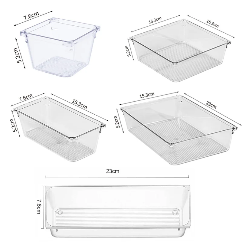 Transparent Desk Drawer Organizers Acrylic Box Makeup Organizer Clear Plastic Storage Box Jewelry Box Cosmetic Desk Organizers