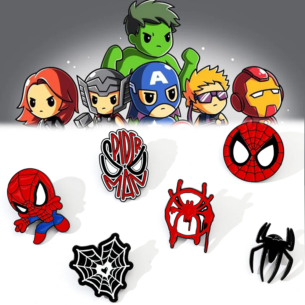 Movie Spider Enamel Pins Cartoon Anime Metal Brooch Badge Jewellery Backpack Accessory Gifts