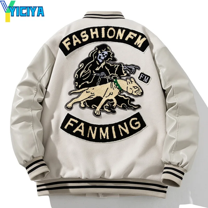 

YICIYA jacket vintage winter Embroidery bomber women new outerwears Varsity Hip-hop Jackets Racing Baseball Coat fashion outfits