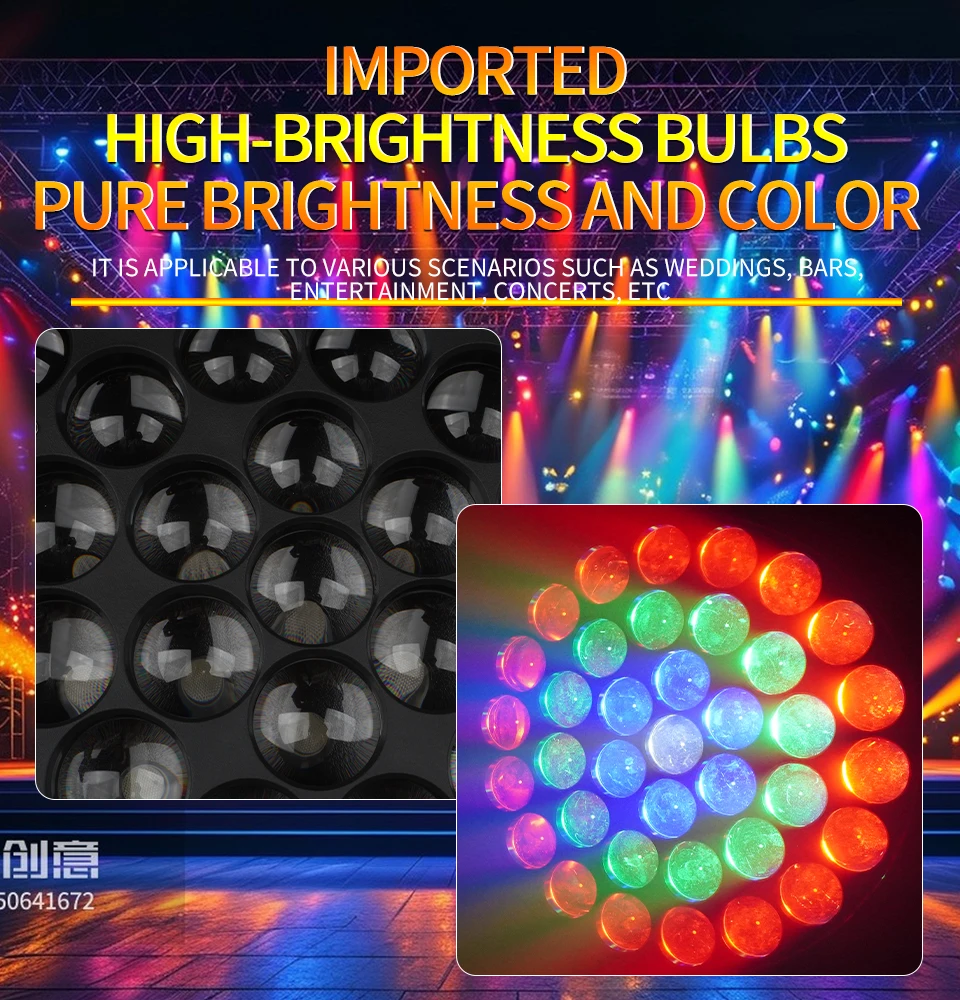 Professional RGBW 37x15W Moving Head Wash Light 4in1 Rainbow Effect DMX Bar Wash