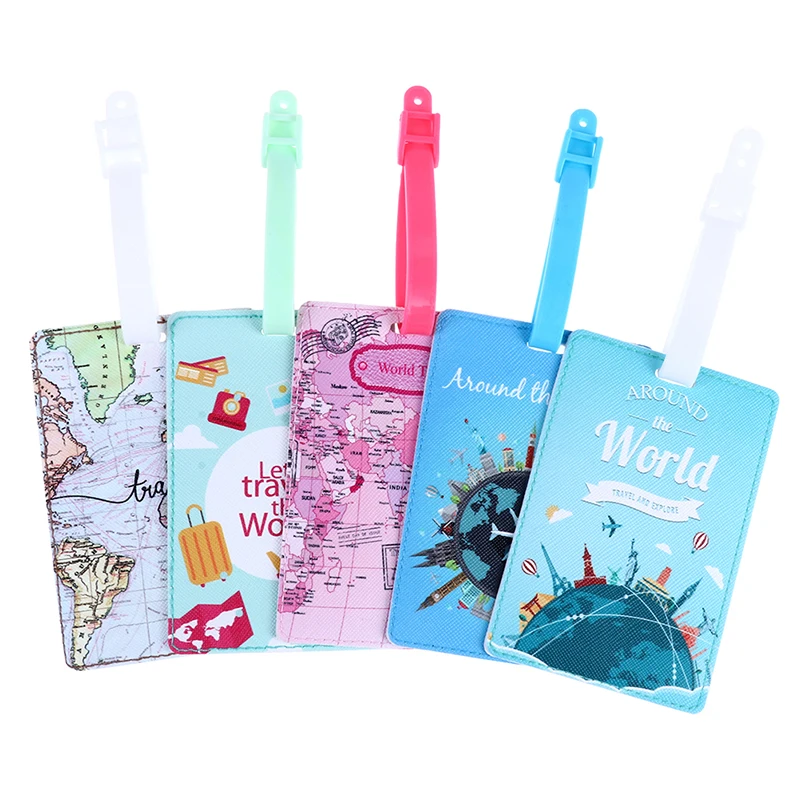 

1PC Creative Map Luggage Tag Women Travel Accessories Silica Gel Suitcase ID Address Holder Baggage Boarding Tag Portable Label