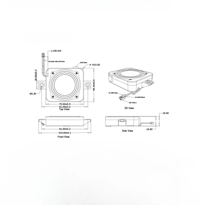 SOTAMIA 2Pcs Mini Full Range Speaker 4 Ohm 5W Square Cavity Speaker Neodymium Magnetic HiFi Loudspeaker DIY Game Console Speaker 6