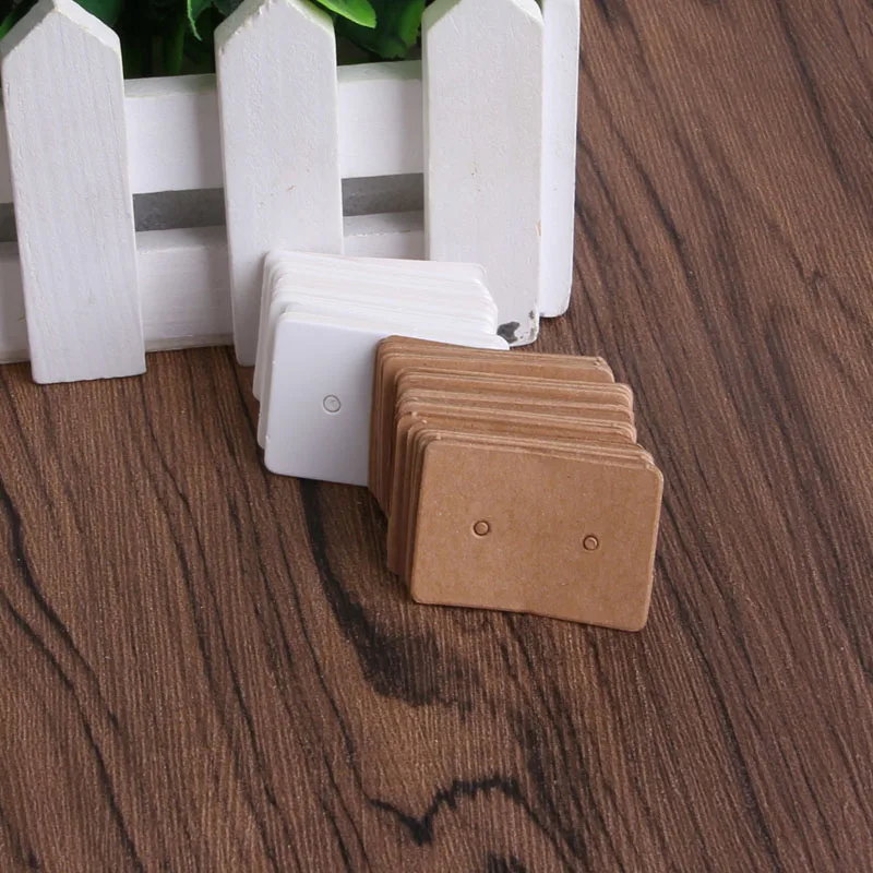 

100x/компл. Чистая крафт-бумага Ear Studs Mini ценовые этикетки, теги DIY Project Storage Cards