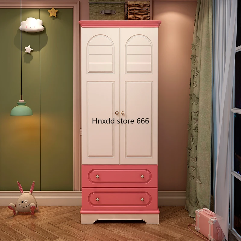 Pink Modern Girls Children's Coat Cabinet