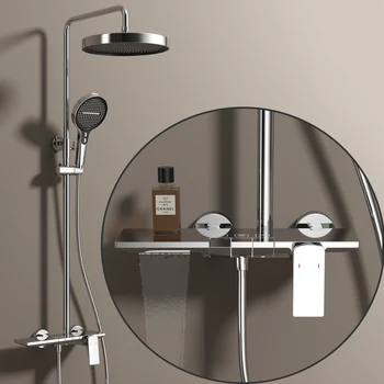 Chrome Rainfall Shower System