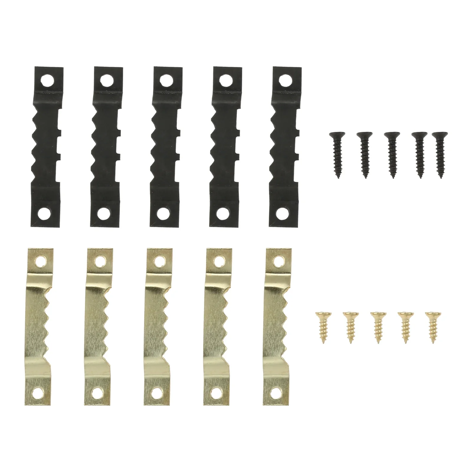 Gold/Black Sawtooth Picture Frame Hanger 20Pcs Wedding Photo Wall Mount Art Work Oil Painting Mirror Saw Tooth Hooks with Screws wall hooks,picture frame hangers,hanging hooks