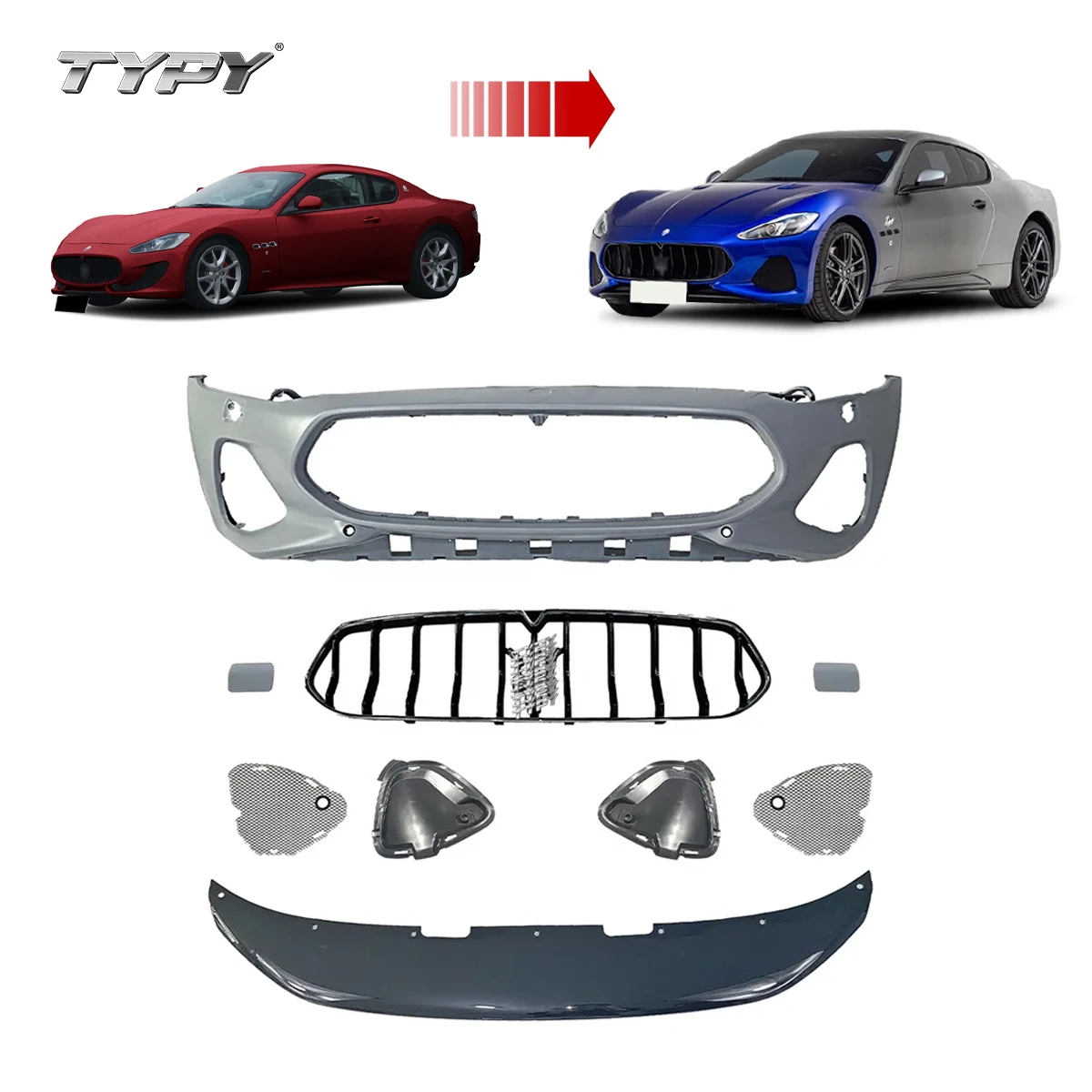 

Auto Accessories Body Kits Front Bumper For Maserati Gran Turismo GT Upgrade ZEDA Front Bumper Grille