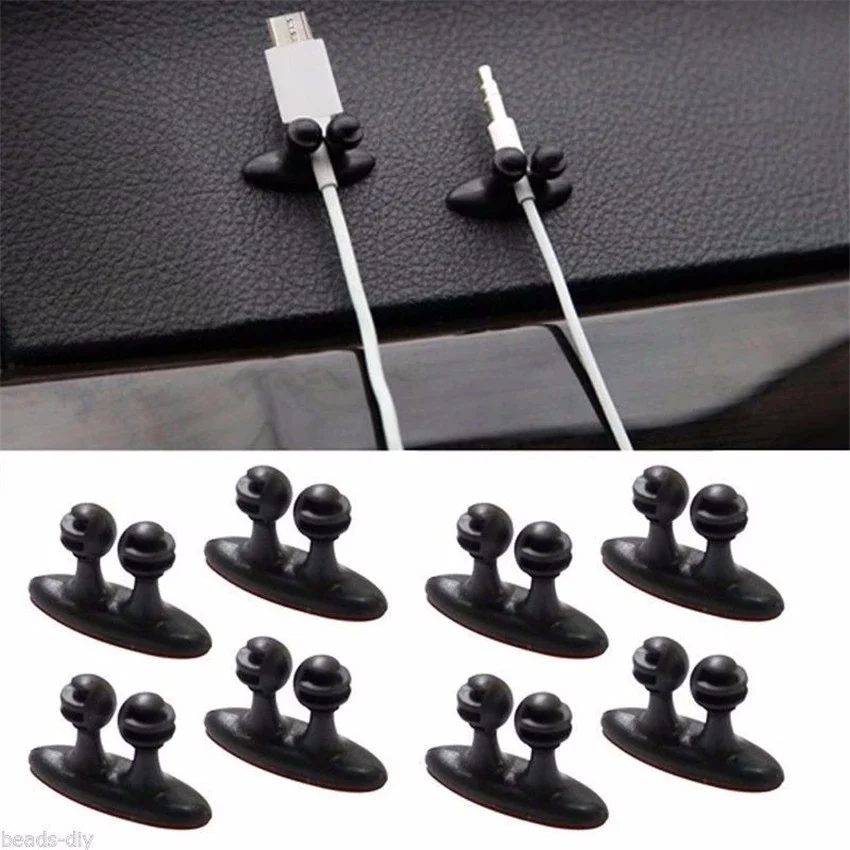 

New Car Interior Accessories 1 Car Self-adhesive Cable Retainer Clip Management Clip Charger Cable Clip Earphone USB Car Clip