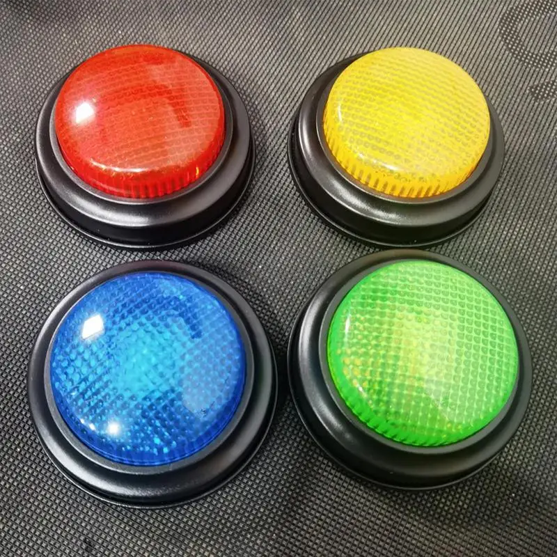 Educational Answer Buzzer Set 4pcs Recordable Talking Button Children Interactive Toy Family Game Competition Props Toys 2