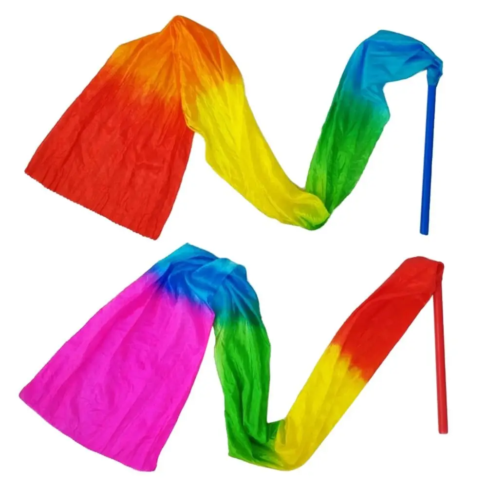 1Pc Colorful Dancing Ribbons With Rod Beautiful Gymnastics Ribbon Dance Ribbon Stage Show Prop Sports Props
