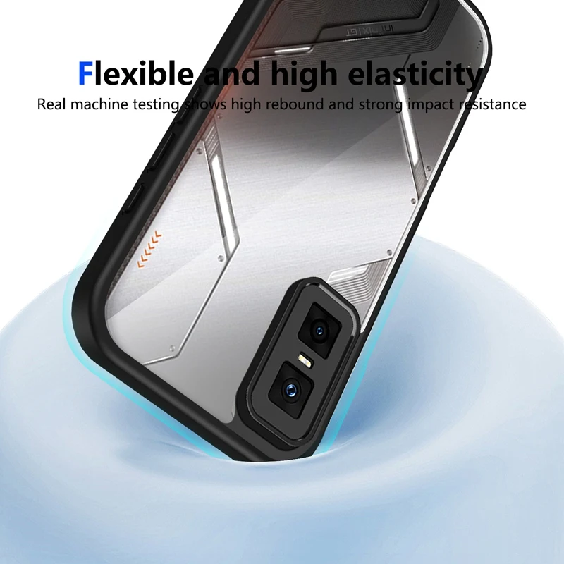 Fashion PC+TPU Soft Frame Non-Yellowing Transparent Shockproof Phone Case