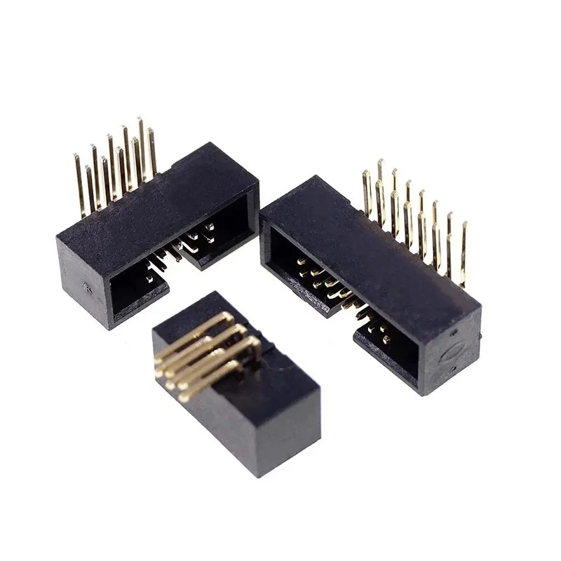 DIP 1.27mm 6P 8P 10 12P 18P 20P 24 26 30 34 40P 50pin MALE SOCKET Bent needle idc box headers PCB CONNECTOR DOUBLE ROW DC3 10pcs wire connectors wiring connector