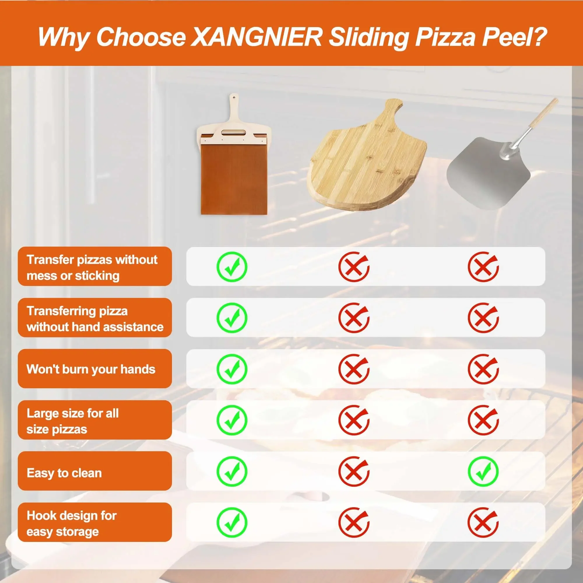 Pizza Peel Sliding shovel Shovel Foldable Wooden Handle Transfer Tray Pizza Spatula Bread Baking Tools Kitchen Gadgets