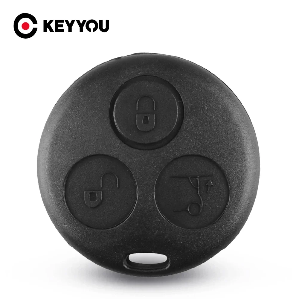 KEYYOU Replacement For Mercedes Benz MB Smart Fortwo 450 Forfour Roadste 3 Buttons No Blade Shell Key Cover Fob Case