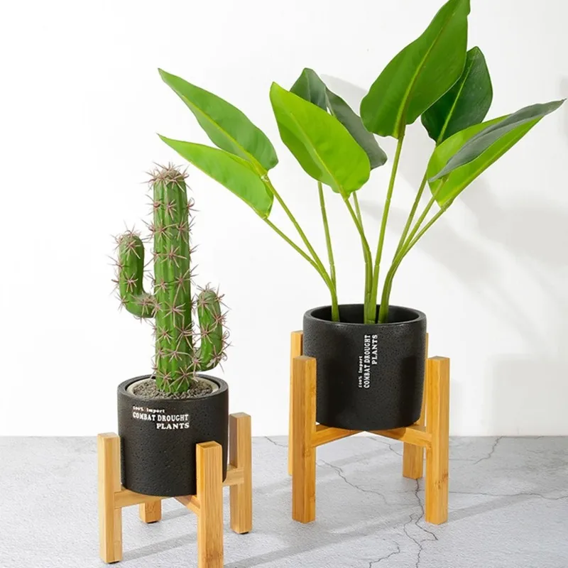 Adjustable Wooden Plant Stand Modern Bamboo Planter Holder Indoor Outdoor Flower Pot Stand Multiple Sizes Plant Display Rack 3