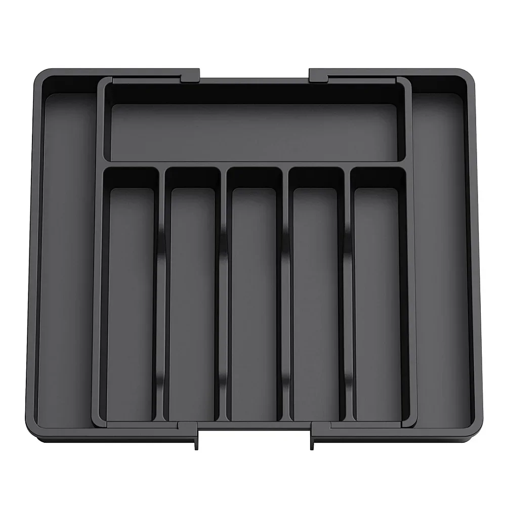

Silverware Drawer Organizer Expandable Utensil Tray for Kitchen Adjustable Flatware and Cutlery Holder Black Cutlery Organiser
