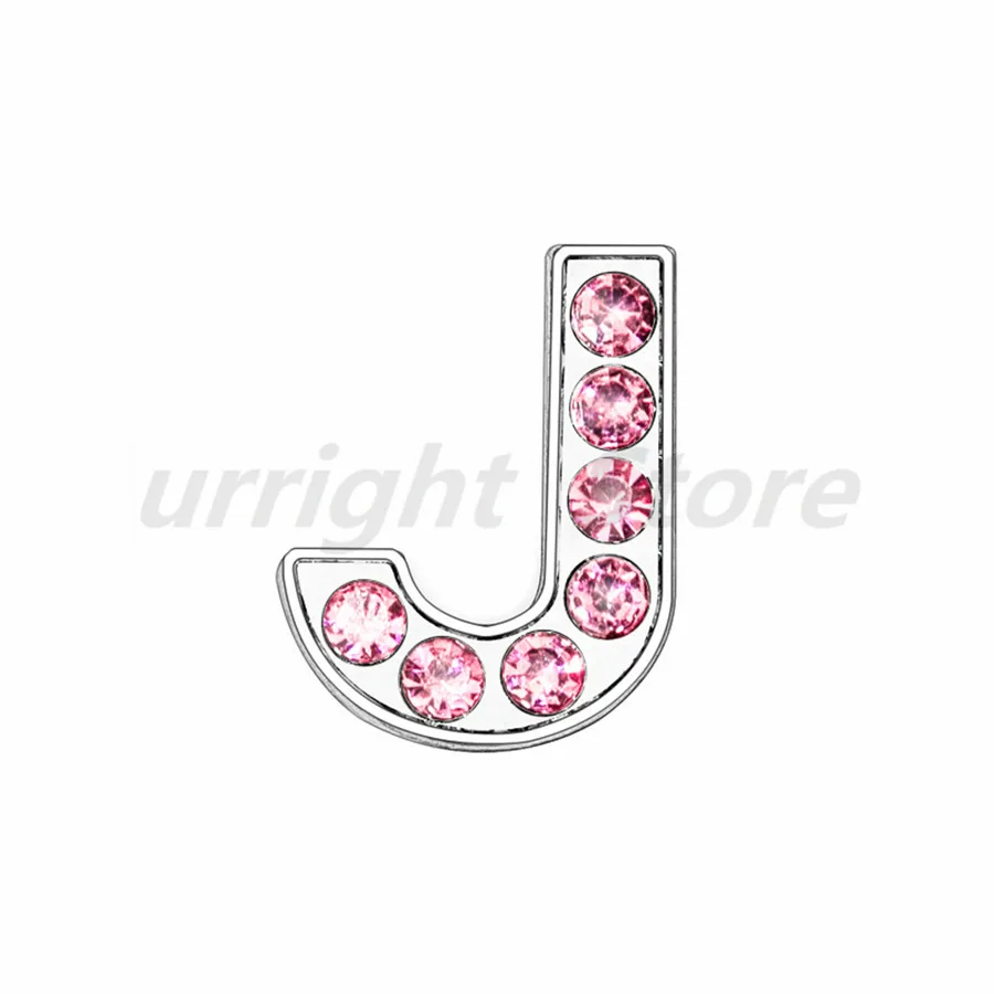 thumbnail image 1 of Dijes con letras deslizantes del alfabeto, aleación de 8 mm, diamantes de imitación rosas, 1 unidad, aptos para pulseras, collares para mascotas, fabricación de joyas, regalo para mujeres y niños, 1 of 5