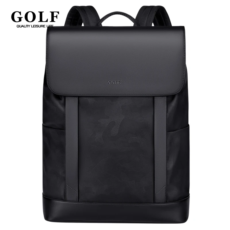 GOLF Backpack Men Black Retro Laptop Backpack 16 inch Slim Nylon Business Office Bags Stylish Man Back Pack Elegant Waterproof 2