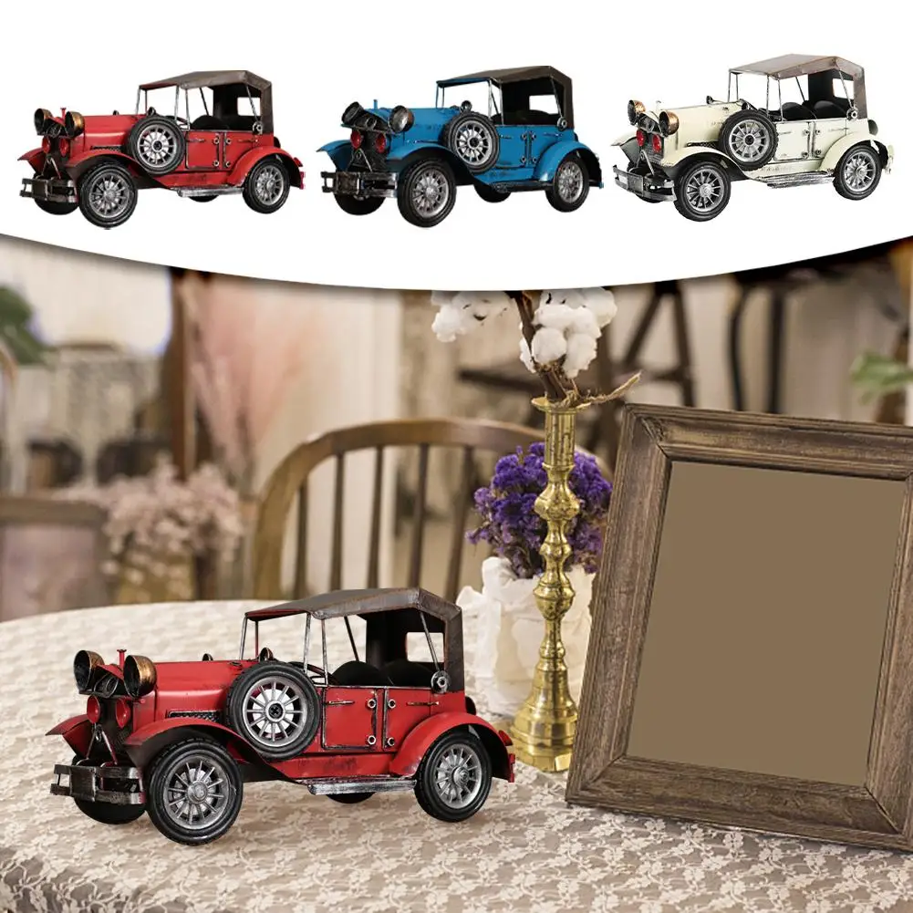

Staygold Vintage Home Decor Porch Decoration Iron Car Creative Model Handmade Decoration Car Iron Props Classic Car M0G4