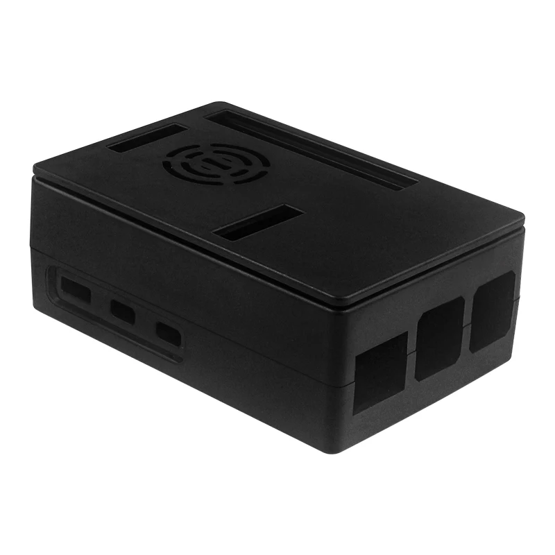 Sleek Black & Silver Raspberry Pi 5 ABS Case with Optional Cooling Fan & Screen Support