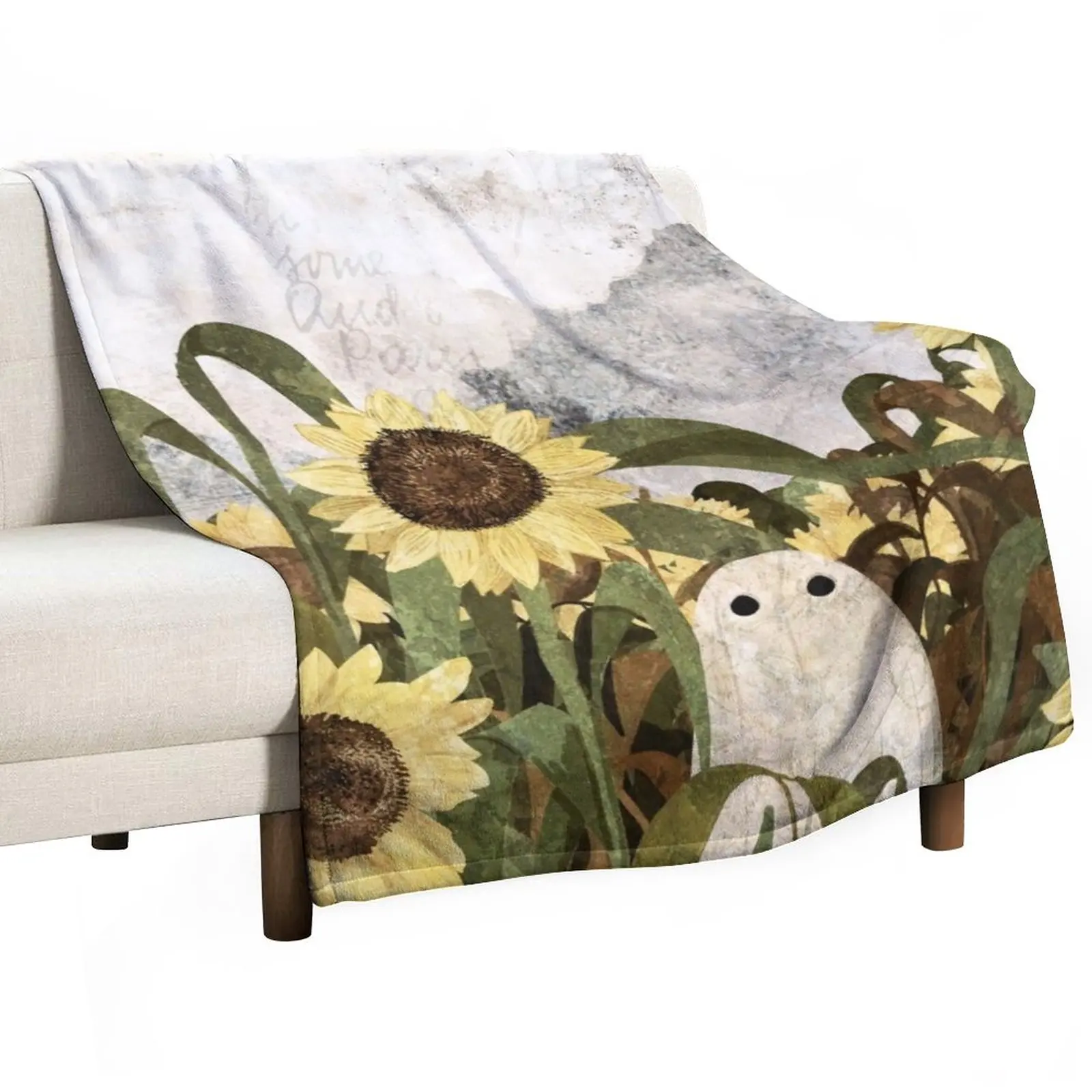 

There's A Ghost in the Sunflower Field Again... Throw Blanket blankets and throws Sofa Throw Blanket Sofa Blankets