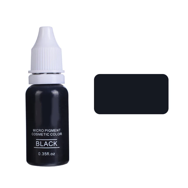 15ml Tattoo Ink Set Permanent Makeup Eyebrow Lips Eye Line Tattoo Color Microblading Pigment for Body Beauty Tattoo Art Supplies Black