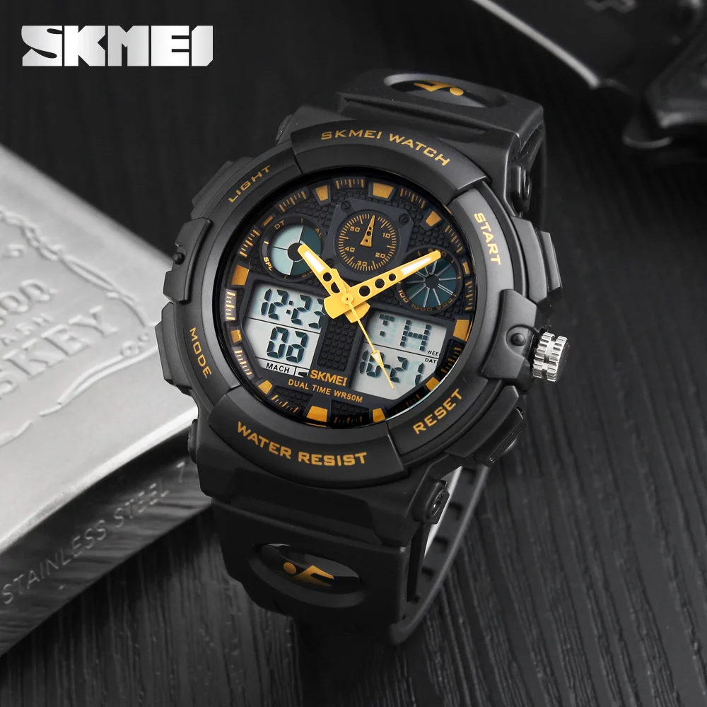 SKMEI 1270 Men Digital Double Time Chronograph Watches 50M Watwrproof Week Display Wristwatches Relogio Masculino Sports Watch 4