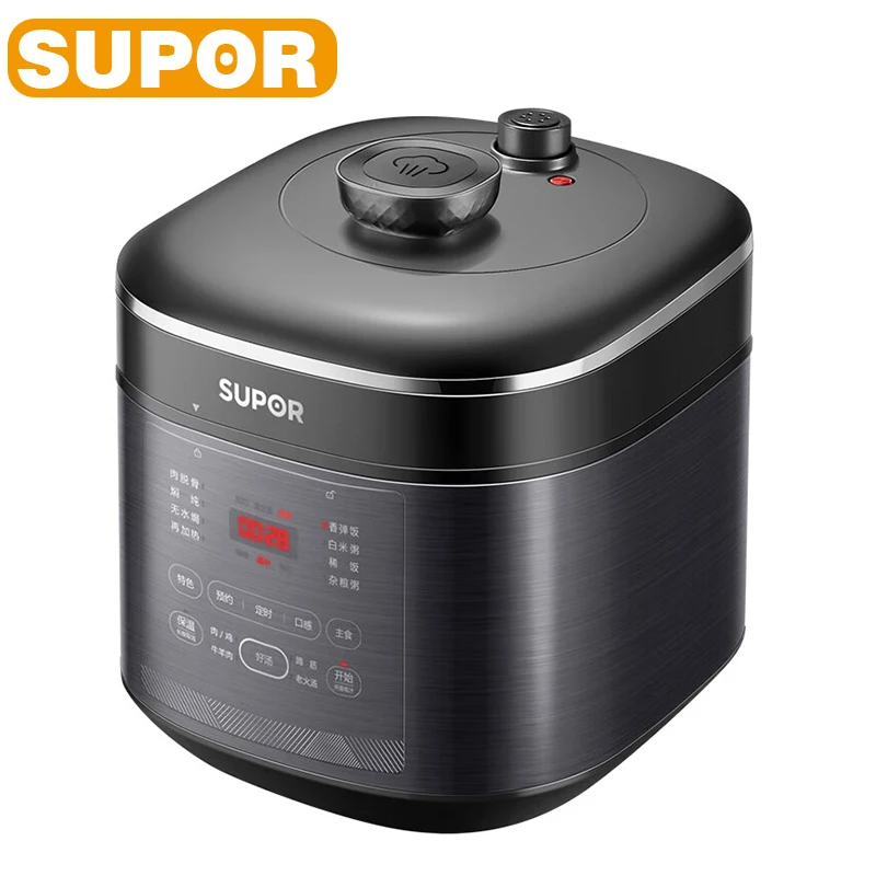 SUPOR Electric Pressure Cooker 5L Stainless Steel Household Rice Cooker Two Inner Bile Multifunction Kitchen Appliances 220V