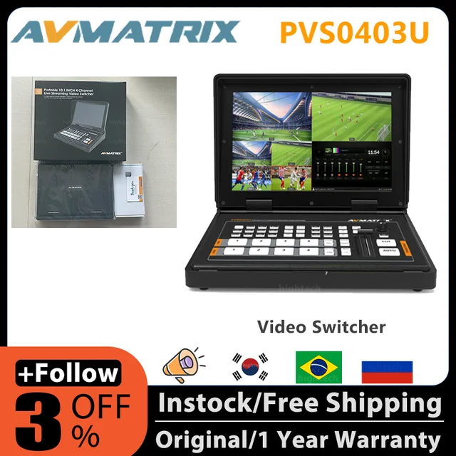 Avmatrix Pvs0403u Video Switcher Mixer Multi-format Portable 10.1