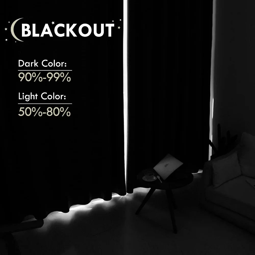 Blackout Thermal Insulated Curtains for Window Decoration - Light Reducing Drapes for Living Room, Bedroom, and Office