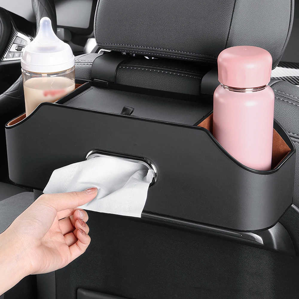 

Multifunctional Car Back Seat Car Storage Box Under Seat Storage Box Tissue Box Auto Back Seat Bag Decoration Accessories