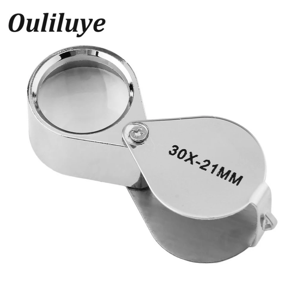 Portatile Pieghevole Diamante Gioielliere Occhio Lente Lupa Gioielli Lente Di Ingrandimento Loop 30X Lente D'Ingrandimento Illuminata Strumento Gioiel