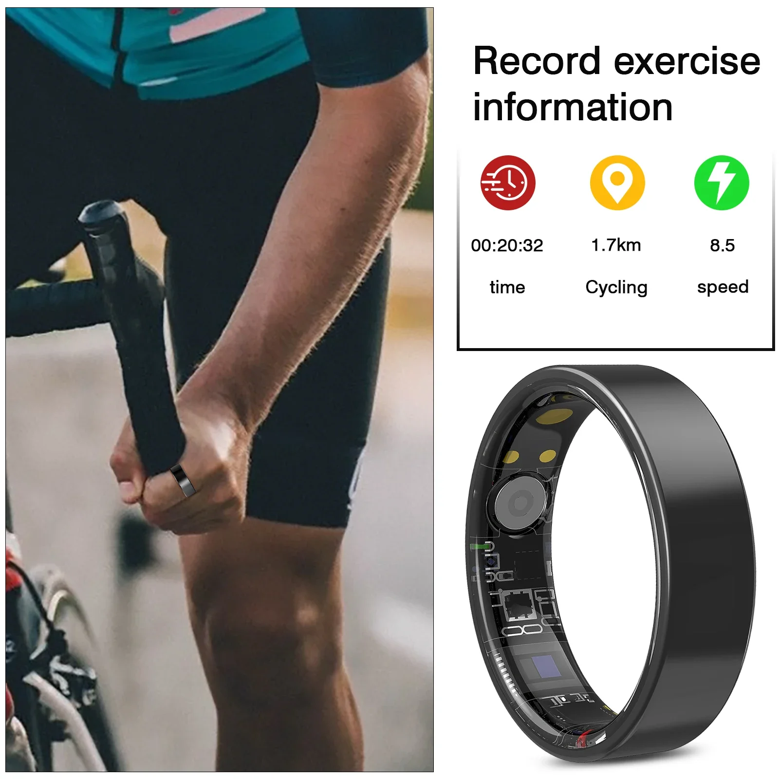 2026 New Smart Ring Men Women, Heart Rate Blood Oxygen and Sleep Monitor Smartring IP68 & 5ATM Waterproof, Multi-sport Mode Ring 4