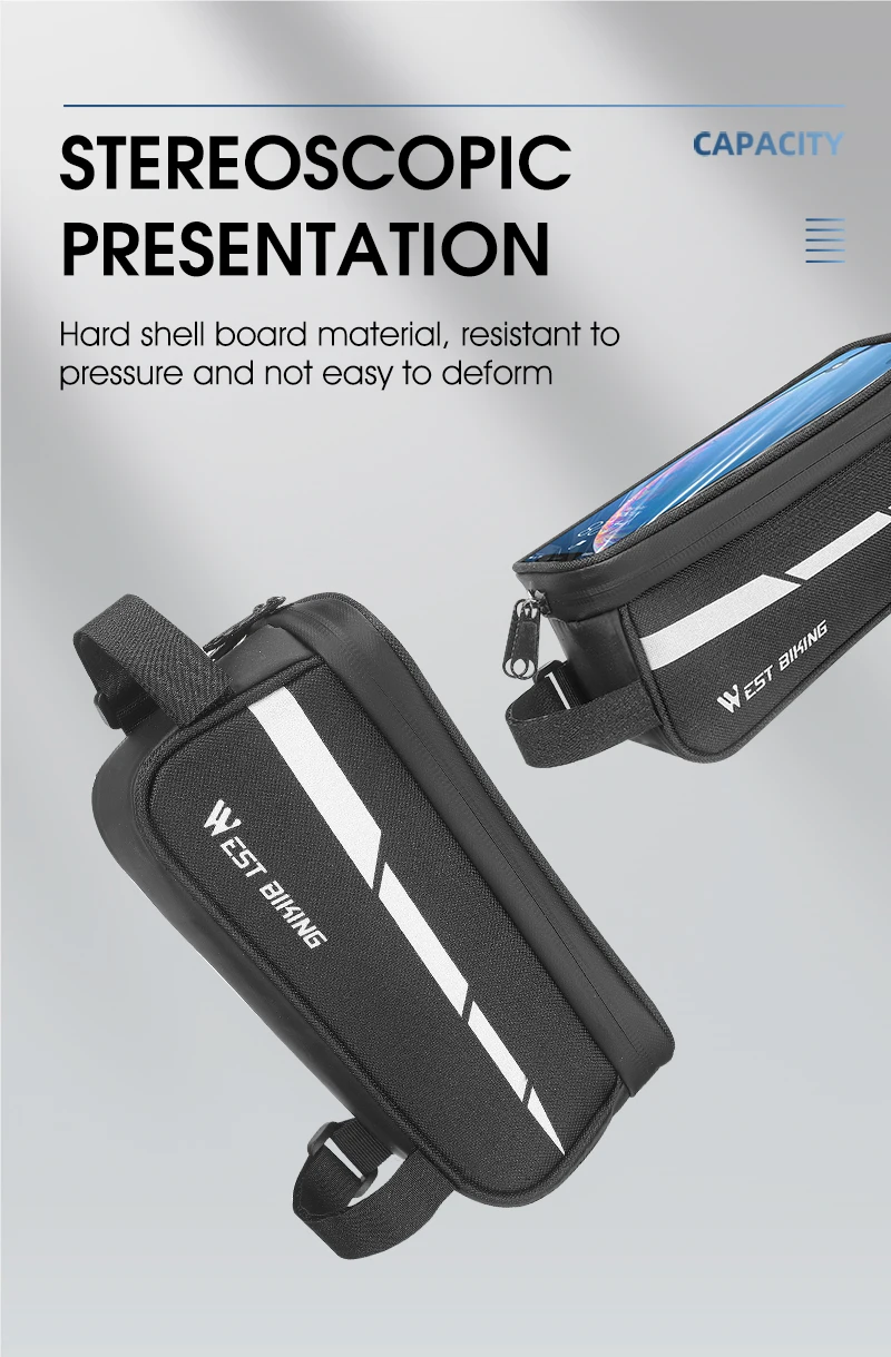 WEST RADFAHREN Fahrrad Oberrohr Tasche TPU Touchscreen Für 7,0 Zoll Telefon Radfahren Tasche Wasserdichte Reflektierende MTB Rennrad Rahmen Tasche – Detail 13