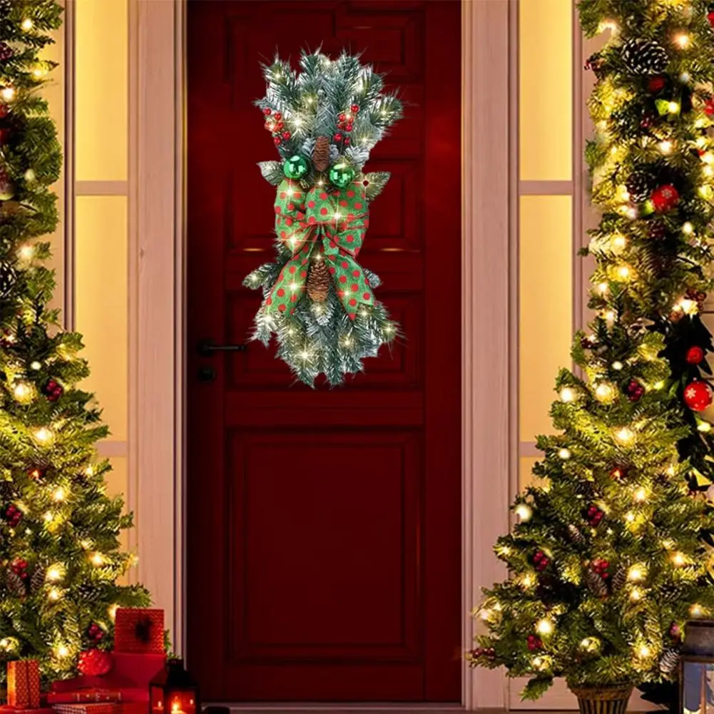 

Christmas Stairway Decoration Christmas Stair Swag Decoration Led Glowing Christmas Stairway Swag Pine Needle for Indoor
