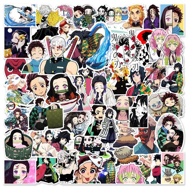 50PCS Demon Slayer Anime Stickers Skateboard Laptop Luggage Fridge Car DIY  Decals Gift for Kids 