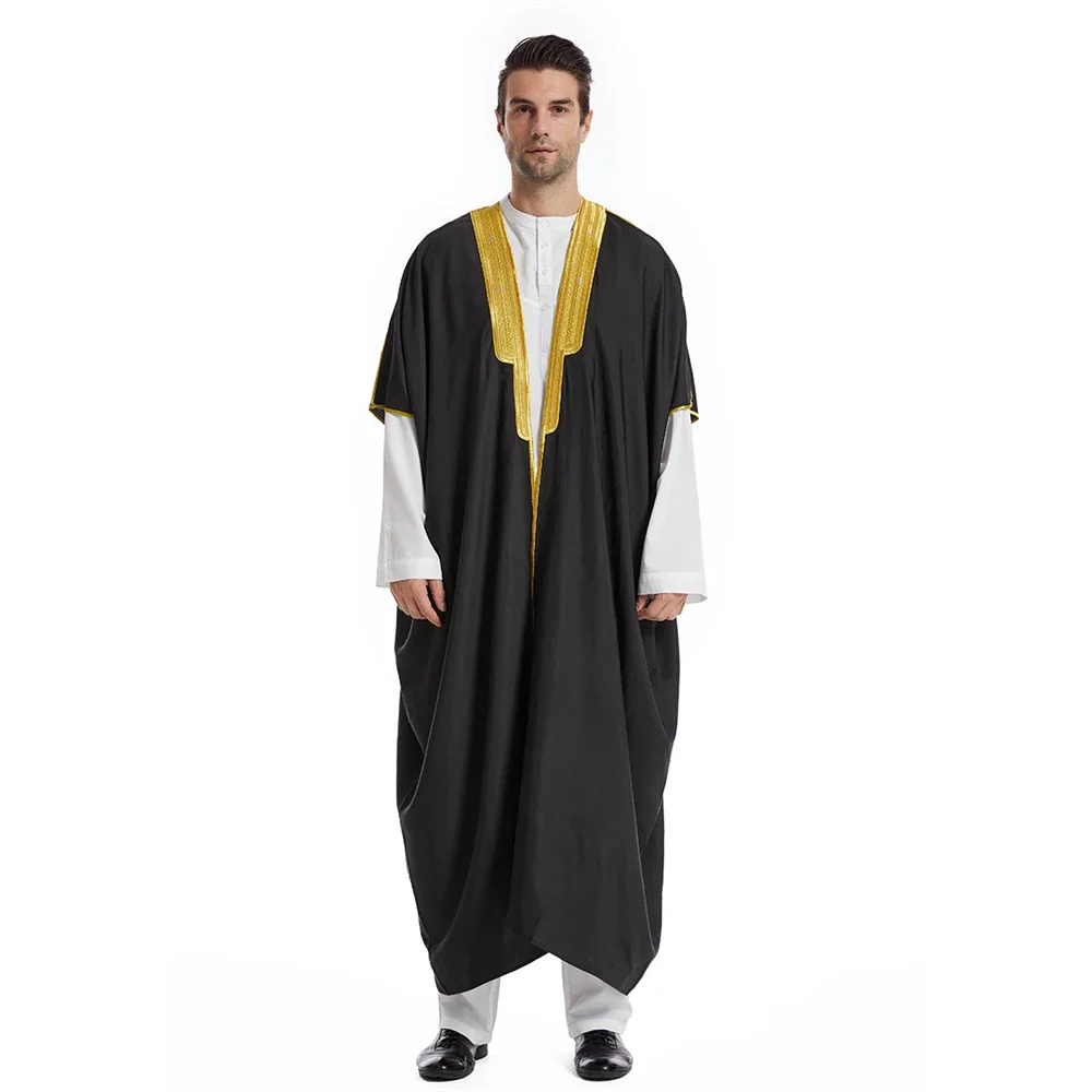 Middle East Mens Robe Muslim Dress Kimono Dishdasha Clothing Islamic Dubai Saudi Abayas Prayer Abaya Kaftan Ramadan Jubba Thobe - Image 5