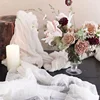 3pcs White Cheesecloth Table Runner Boho Gauze Cheese Cloth for Wedding Bridal Baby Shower Birthday Party Cake Table Decorations 6