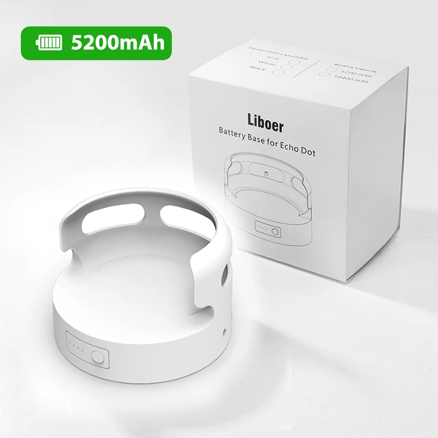 Echo Dot-ポータブルスマートスピーカー,第3世代用バッテリーベース,Alexaと互換性あり