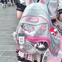 Y2K Cute Patchwork Ita Backpack New Women Fashion Design Nylon Students Knapsack Harajuku Girl Transparent Bags Travel Schoolbag 1